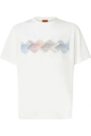 Missoni Koszulki, Mężczyzna, Biały, M, Bawełniana koszulka