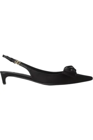 Dolce & Gabbana Buty, Kobieta, Czarny, 37 1/2 EU, Czarne Satynowe Kokardki na Kitten Heels