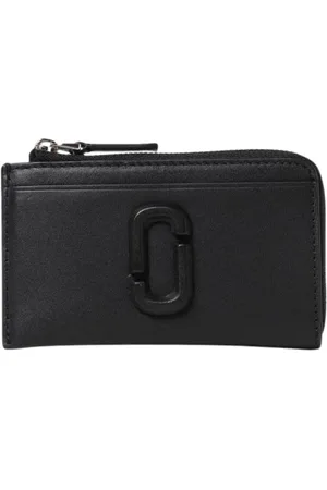 Marc Jacobs Akcesoria, Kobieta, Czarny, ONE SIZE, Czarna Skórzana Portmonetka na Karty