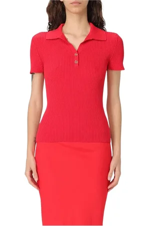 Twin-Set Koszulki, Kobieta, Czerwony, L, Czerwony Elegancki Top dla Kobiet