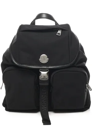 Moncler Torebki, Kobieta, Czarny, ONE SIZE, Nylon, Czarny Plecak z Nylonu i Skórzanymi Elementami