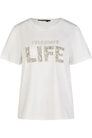 Marc Aurel Koszulki, Kobieta, Biały, M, Klasyczny damski t-shirt w jednolitym kolorze