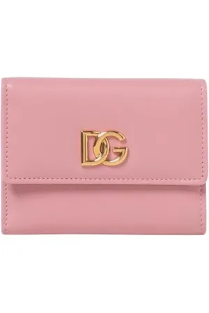 Dolce & Gabbana Akcesoria, Kobieta, Żółty, ONE SIZE, Żółta Skórzana Portmonetka Z Zapięciem Bifold