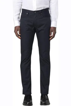Emporio Armani Spodnie, Mężczyzna, Niebieski, W34, Granatowe Casualowe Spodnie Chino