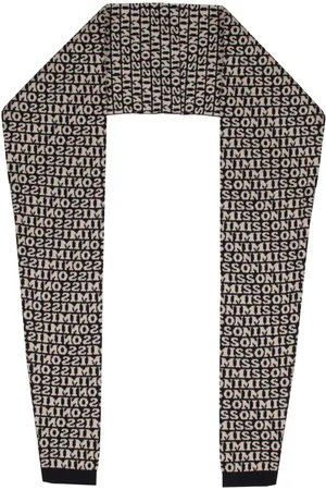 Missoni Akcesoria, Kobieta, Czarny, ONE SIZE, Logo Wool Jersey Shirt Scarf
