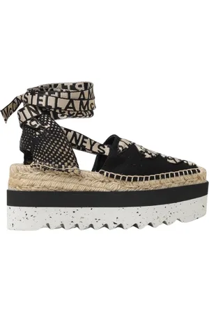 Stella McCartney Buty, Kobieta, Czarny, 40 EU, Czarne Espadryle z Wiązaniem