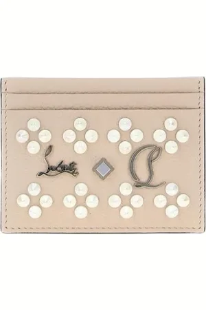 Christian Louboutin Akcesoria, Kobieta, Różowy, ONE SIZE, Czarny Studded Skórzany Portfel