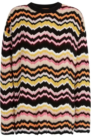 Missoni Swetry, Kobieta, Wielobarwność, S, Wielokolorowy Sweter w Kratę z Łańcuchem