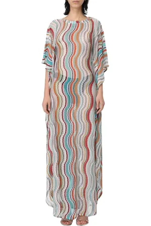 Missoni Sukienki, Kobieta, Wielobarwność, M, Kolorowa Falbana Długa Sukienka