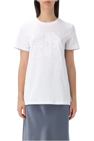 Max Mara Koszulki, Kobieta, Biały, L, Biała Koszulka z Logo