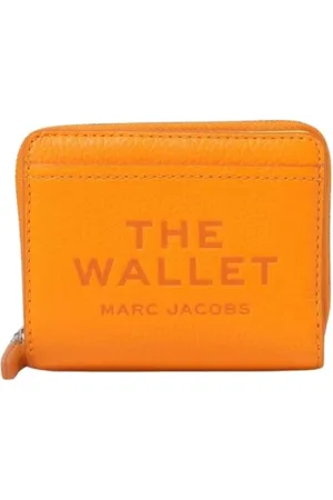 Marc Jacobs Akcesoria, Kobieta, Pomarańczowy, ONE SIZE, Kompakt Portfel Zip Around w Uderzającym Pomarańczowym Kolorze