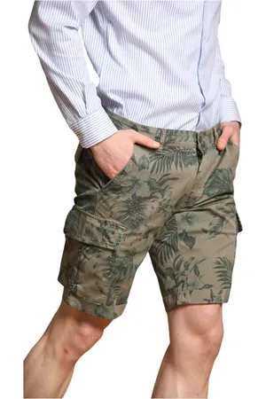Masons Szorty, Mężczyzna, Zielony, M, Bawełna, Hawaii Tiffany Cargo Bermuda Shorts