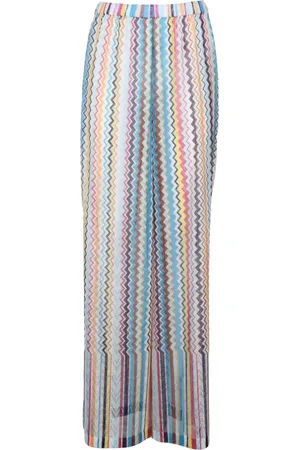 Missoni Spodnie, Kobieta, Wielobarwność, M, Przeźroczyste Spodnie o Szerokich Nogawkach