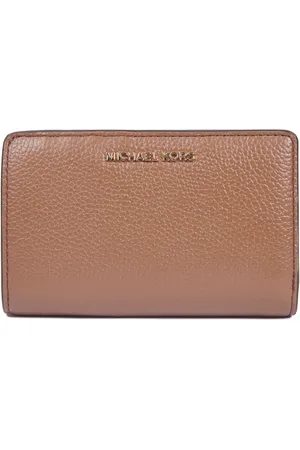 Michael Kors Akcesoria, Kobieta, brązowy, ONE SIZE, Skóra, Stylowa skórzana portmonetka ze złotym logo