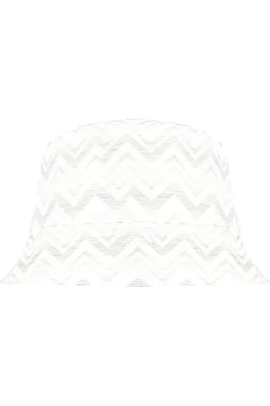 Missoni Akcesoria, unisex, Beżowy, ONE SIZE, Zig Zag Bawełniany Kapelusz Wiaderko