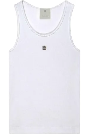 Givenchy Koszulki, Kobieta, Biały, M, Biała Bezrękawnik z Dekoltem w serek