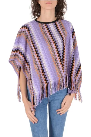 Missoni Kurtki, Kobieta, Wielobarwność, ONE SIZE, Wielokolorowy Płaszcz z Wełny