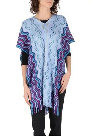 Missoni Kurtki, Kobieta, Wielobarwność, ONE SIZE, Wielokolorowy Włóczkowy Ponczo
