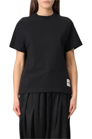 Jil Sander Koszulki, Kobieta, Czarny, S, Wielokolorowy T-shirt z krótkim rękawem