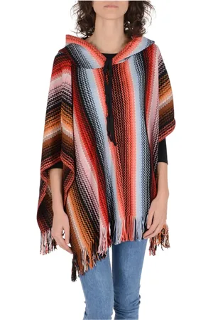 Missoni Kurtki, Kobieta, Wielobarwność, ONE SIZE, Wielokolorowy Płaszcz Wełniany