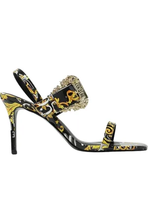 VERSACE Buty, Kobieta, Czarny, 40 EU, Obcasy z Barokowym Nadrukiem