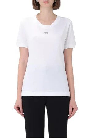 Dolce & Gabbana Koszulki, Kobieta, Biały, 2XS, Biała koszulka z okrągłym dekoltem