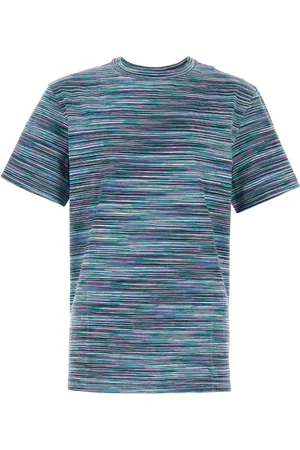 Missoni Koszulki, Mężczyzna, Niebieski, M, Haftowany T-shirt z bawełny