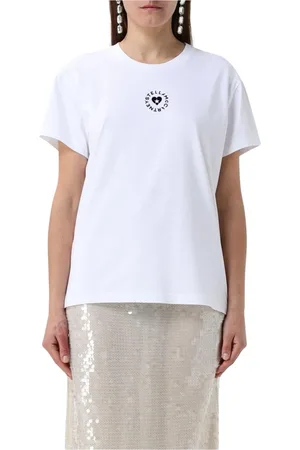 Stella McCartney Koszulki, Kobieta, Biały, L, Biała koszulka z logo dla kobiet