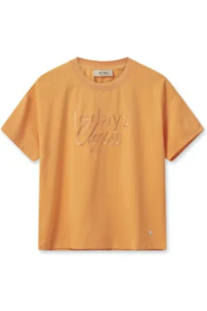 Mos Mosh Koszulki, Kobieta, Pomarańczowy, S, Klasyczny damski t-shirt w jednolitym kolorze