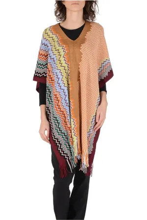 Missoni Kurtki, Kobieta, Wielobarwność, ONE SIZE, Wielokolorowy Płaszcz z Wełny