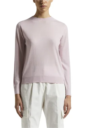 PESERICO SIGN Swetry, Kobieta, Różowy, 2XL, Sweter z ekstra cienkiej czystej nowej wełny merynosowej
