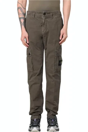 Stone Island Spodnie, Mężczyzna, Zielony, W33, Niebieskie Spodnie Cargo Straight Leg