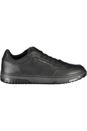 Tommy Hilfiger Buty, Mężczyzna, Czarny, 40 EU, Czarny skórzany niski but sportowy