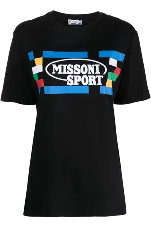 Missoni Koszulki, Kobieta, Czarny, S, Klasyczny Czarny T-shirt z Logo