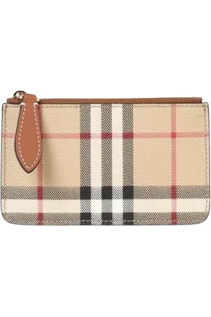 Burberry Akcesoria, Kobieta, Wielobarwność, ONE SIZE, Portfel Skórzany w Kratę na Zamek