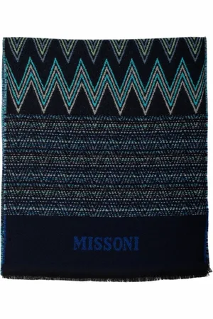 Missoni Akcesoria, Mężczyzna, Niebieski, ONE SIZE, Szal w Wzory dla Stylowego Wyglądu
