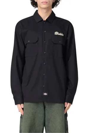 Dickies Koszule, Mężczyzna, Czarny, M, Klasyczna Czarna Koszula Robocza