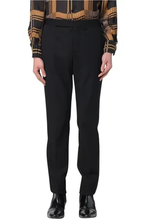 Saint Laurent Spodnie, Mężczyzna, Czarny, XL, Czarne Spodnie Straight Leg