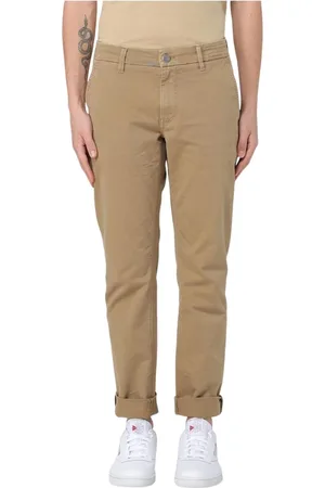 RE-HASH Spodnie, Mężczyzna, Beżowy, W33, Premium Spodnie Casual Trousers