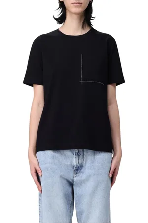 Brunello Cucinelli Koszulki, Kobieta, Czarny, M, Biała Koszulka z Kieszenią Styl Casual