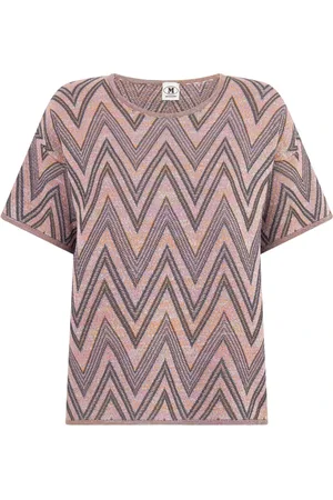 M Missoni Koszulki, Kobieta, Wielobarwność, XL, T-shirt z nadrukiem Zig Zag