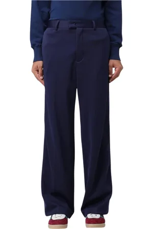 Msgm Spodnie, Mężczyzna, Niebieski, M, Niebieskie Spodnie Wide Leg dla Mężczyzn