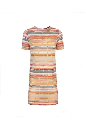 Missoni Sukienki, Kobieta, Wielobarwność, L, Poliester, Kolorowa Sukienka w Pasy Zig Zag
