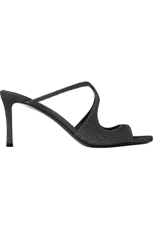 Jimmy Choo Buty, Kobieta, Niebieski, 39 EU, Czarne Peep Toe Obcasy Sandały