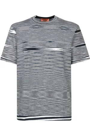 Missoni Koszulki, Mężczyzna, Szary, L, Dynamiczny Paski Krótki Rękaw T-shirt