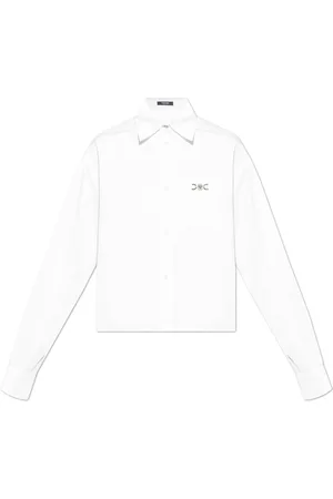 VERSACE Bluzki, Kobieta, Biały, S, Bawełna, Koszula z kieszenią