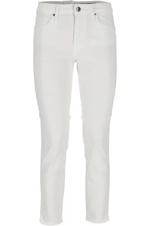 Armani Exchange Jeansy, Kobieta, Biały, W28, Białe Jeansyy z Wysokim Stanem i Zwężanymi Nogawkami