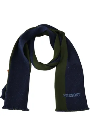 Missoni Akcesoria, Mężczyzna, Wielobarwność, ONE SIZE, Paski Wełniany Szal z Haftem Logo