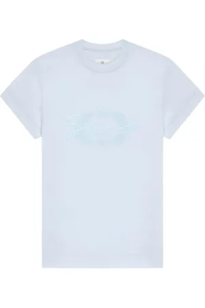 Givenchy Koszulki, Kobieta, Niebieski, XS, Niebieski T-shirt z logo dla kobiet