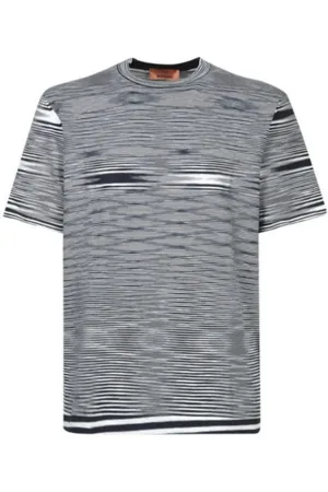 Missoni Koszulki, Mężczyzna, Czarny, L, Bawełniany T-shirt z okrągłym dekoltem